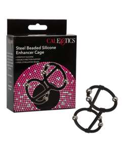 Steel Beaded Silicone Enhancer Cage - Black