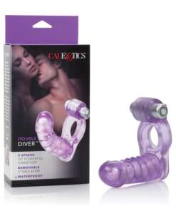 Double Diver Vibrating Enhancer w/Flexible Penetrator - Purple