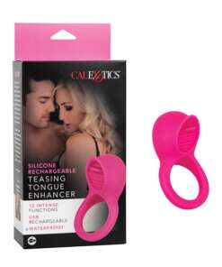 Silicone Rechargeable Teasing Tongue Enhancer - Pink