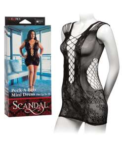 Scandal Plus Size Peek-A-Boo Mini Dress - Black