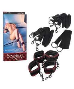 Scandal Bed Restraints - Black/Red