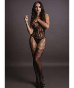 Shots Le Desir Lace & Fishnet Bodystocking Black O/S