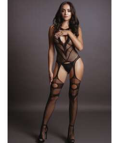 Shots Le Desir Suspender Bodystocking Black O/S