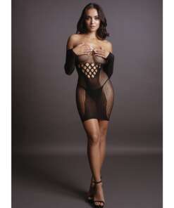 Shot Le Desir Long Sleeved Mini Dress Black O/S