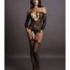 Shots Le Desir Criss Cross Neck Bodystocking Black O/S