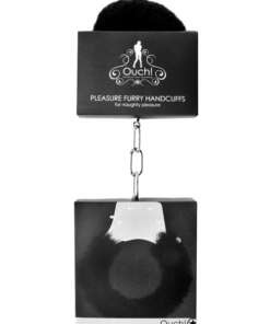 Shots Ouch Furry Pleasure Handcuffs - Black