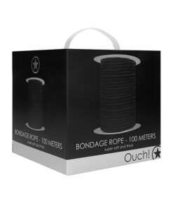 Shots Ouch Bondage Rope - 100 meters - Black