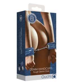 Shots Ouch Demin Handcuffs - Blue