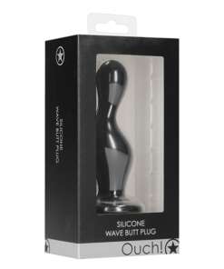 Shots Ouch Wave Butt Plug - Black