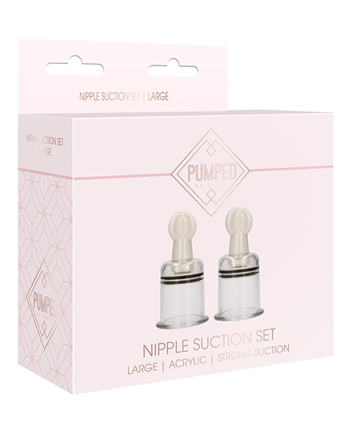 Shots Pumped Nipple Suctions Set - Large Clear