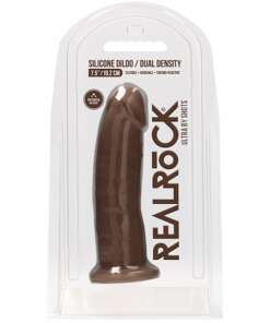 Shots RealRock 7.5" Silicone Dual Density Dildo - Brown