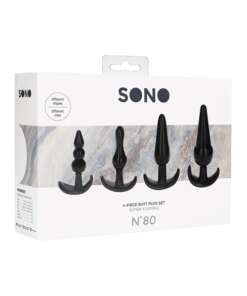 Shots Sono No. 8 Butt Plug - Black Set of 4