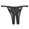 Scalloped Embroidery Crotchless Panty Black O/S