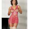 Open Cup Sheer Gartered Chemise Azalea MD
