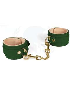 Spartacus PU Ankle Cuffs w/Plush Lining - Green