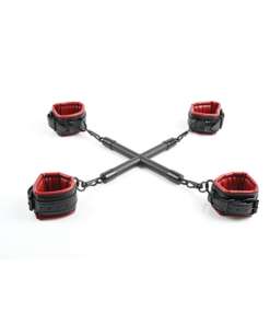 Saffron Hog Tie & Cuff Set - Red/Black