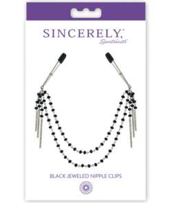 Sincerely Black Jeweled Nipple Clips