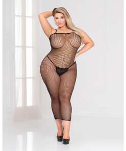 Industrial Net Dress w/Spaghetti Straps Black QN