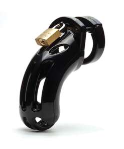 CB-6000 3 3/4" Curved Cock Cage & Lock Set  - Black