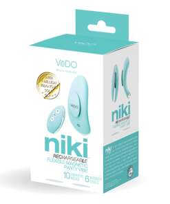VeDO Niki Rechargeable Panty Vibe - Tease Me Turquoise