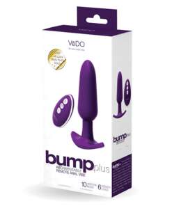 VeDO Bump Plus Rechargeable Remote Control Anal Vibe - Deep Purple