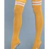 Ribbed Athletic Thigh Highs Yellow O/S