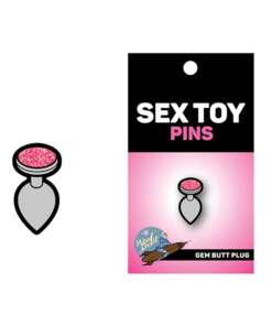 Wood Rocket Sex Toy Gem Butt Plug Pin - Silver/Pink