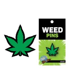Wood Rocket Weed Pot Leaf Pin - Green