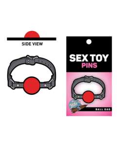 Wood Rocket Sex Toy Ball Gag Pin - Grey/Red