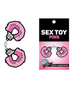Wood Rocket Sex Toy Fuzzy Pink Handcuffs Pin - Pink