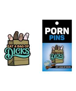 Wood Rocket Porn Eat a Bag of Dicks Pin - Tan