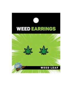 Wood Rocket Weed Earrings - Green