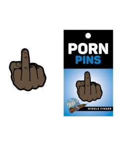 Wood Rocket Middle Finger Pin - Brown