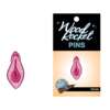 Wood Rocket Vulva Large Pin - Pink