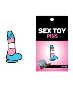 Wood Rocket Sex Toy Trans Pride Dildo Large Pin - Multi Color