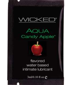 Wicked Sensual Care Aqua Water Based Lubricant - .1 oz Candy Apple