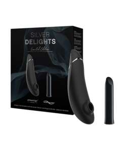 We-Vibe Tango/Womanizer Premium Silver Delights Collection - Silver/Black