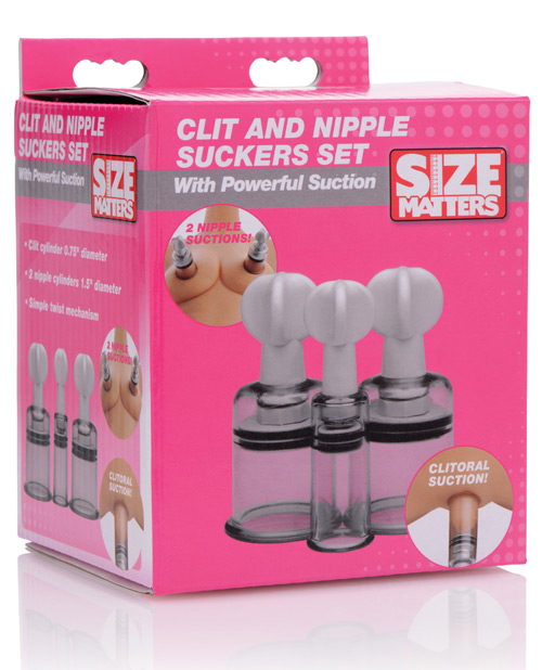 Size Matters Clit & Nipple Suckers Set - Clear