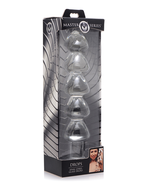 NO ETA $Master Series Drops Anal Links Glass Dildo