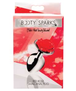 Booty Sparks Red Rose Anal Plug Small - Silver
