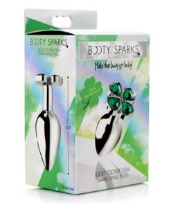 Booty Sparks Lucky Clover Gem Anal Plug Small - Sliver
