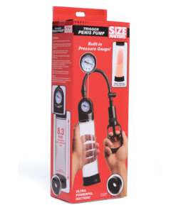 Size Matters Trigger w/Pressure Gauge Penis Pump - Clear