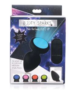 Booty Sparks Silicone Vibrating LED Plug - Medium
