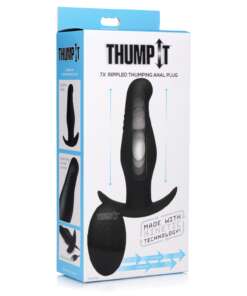 Thump It 7x Kinetic Rippled Anal Plug - Black