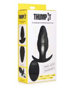 Thump it Kinetic Thumping 7x Swirled Anal Plug - Black