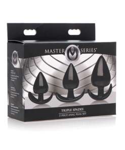 Master Series Triple Spades Anal Plug Set - 3 pc