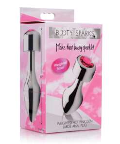 Booty Sparks Weighted Pink Gem Anal Plug - Large