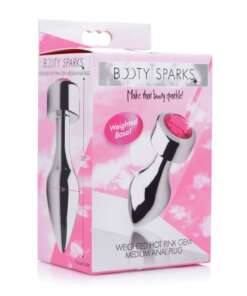 Booty Sparks Weighted Pink Gem Anal Plug - Medium
