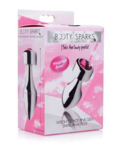 Booty Sparks Weighted Pink Gem Anal Plug - Small