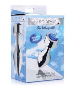 Booty Sparks Weighted Blue Gem Anal Plug - Medium